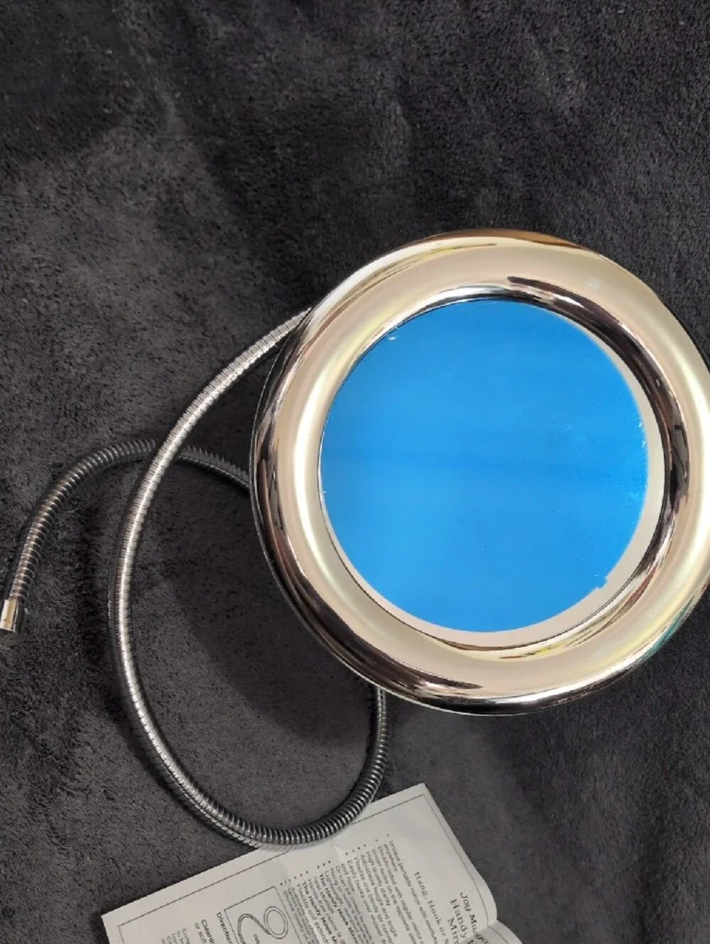 Round Silver Makeup Hook Mirror